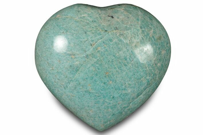 Teal-Blue Polished Amazonite Heart - Madagascar #323100